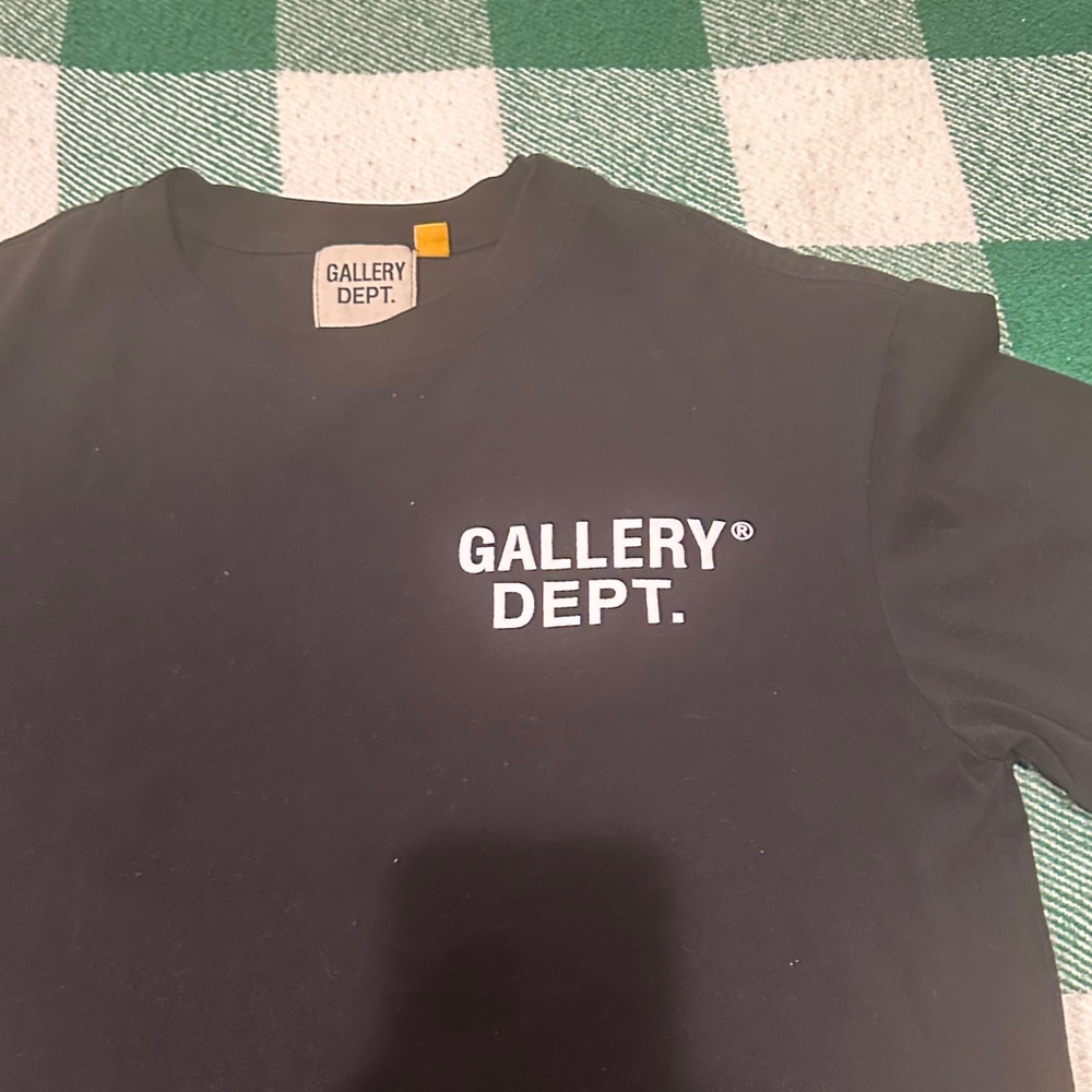 Gallery Dept Black Tee with White Logo